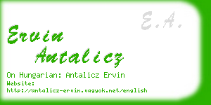 ervin antalicz business card